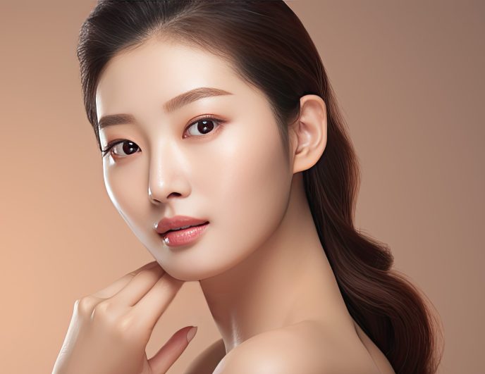Portrait of a beautiful Asian woman. Skin care concept