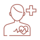 An illustration of a person with a heart symbol and a medical cross.