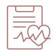 An illustration of a medical report with a heart symbol and heartbeat line.